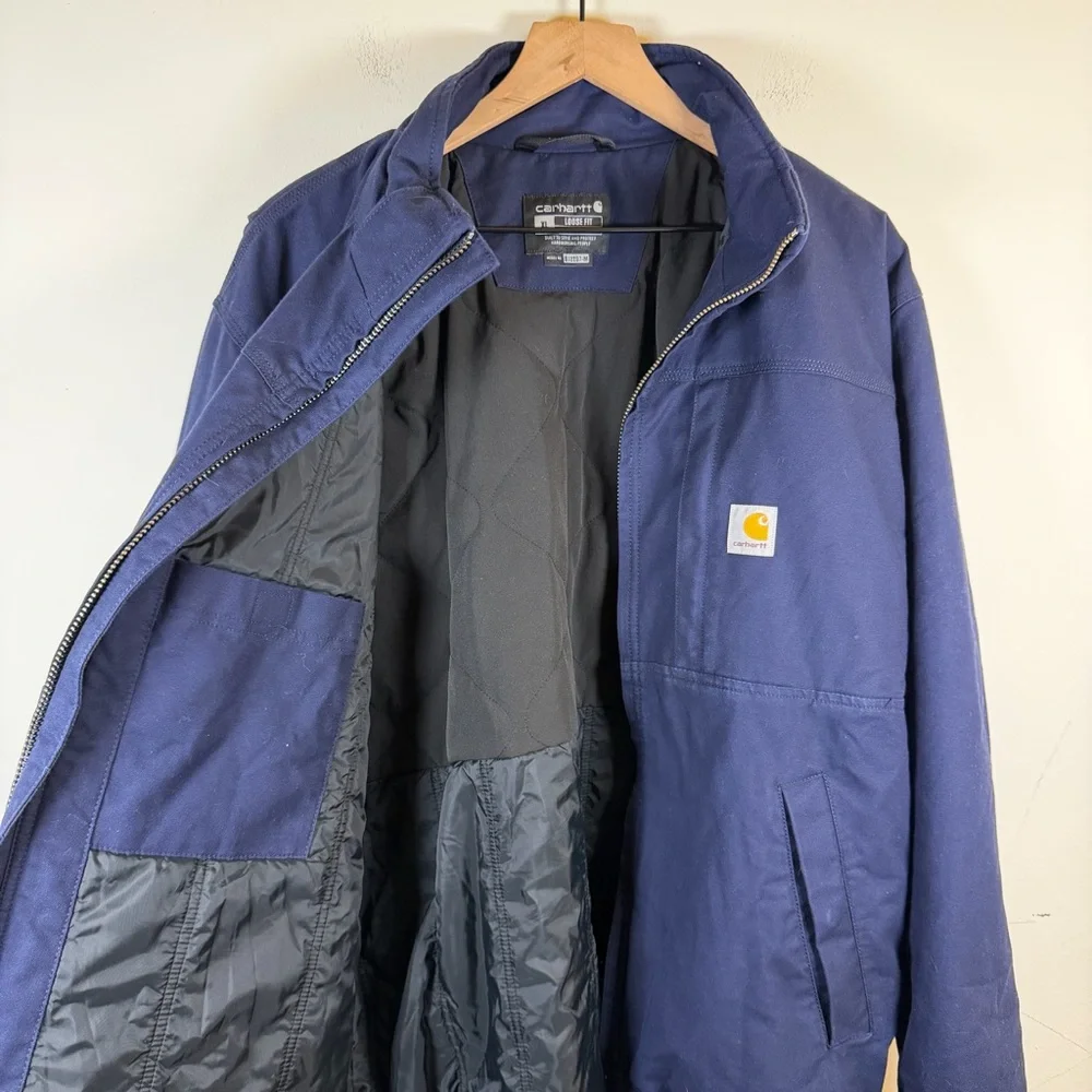Carhartt Full Swing Loose Fit Quick Duck Insulated Jacket Navy Mens Size XL